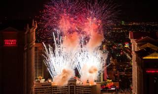 New Year's Eve fireworks above the Strip as seen from atop the Rio on Monday, Dec. 31, 2012.